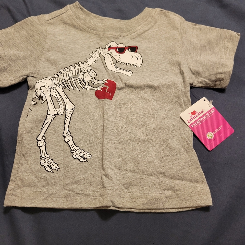WAY TO CELEBRATE TODDLER BOY'S VALENTINE'S DAY T-REX HEART T-SHIRT SIZE 12M NEW